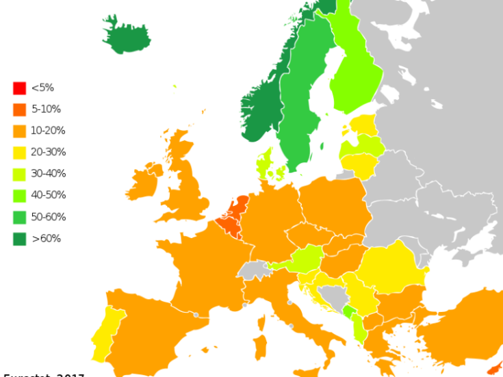 Mapping progress as EU states work towards 2020 energy targets