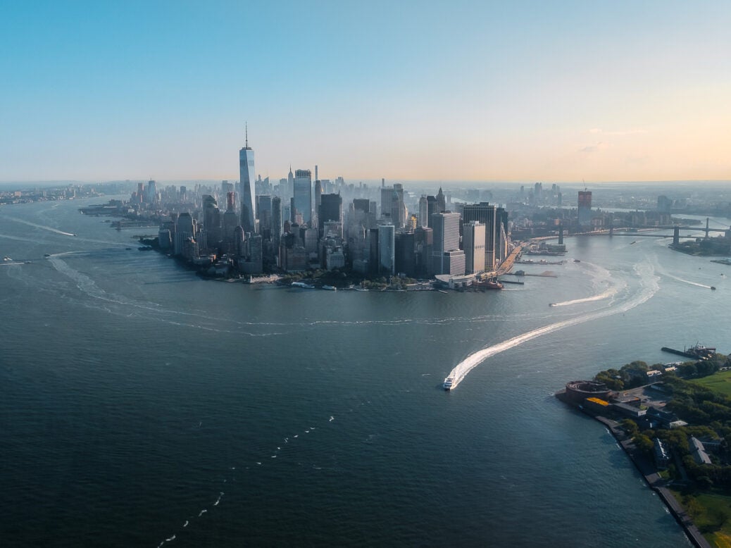 New York City on the Hudson River.