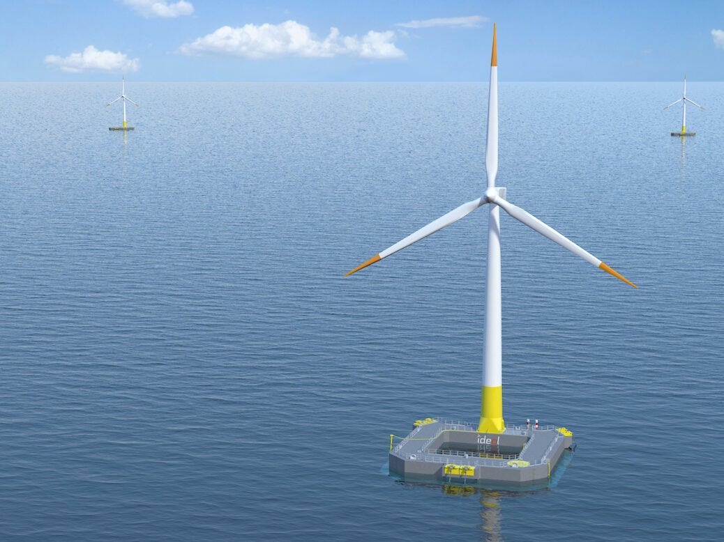 Ideol floating wind turbine graphic