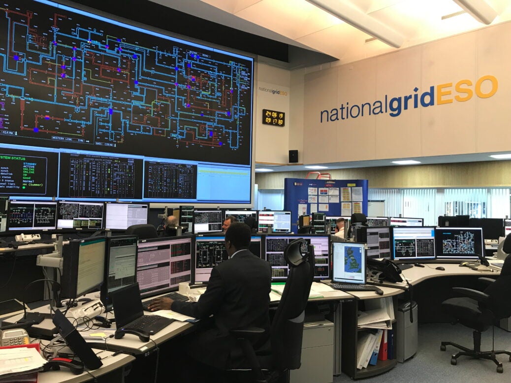 National Grid ESO power balancing control room