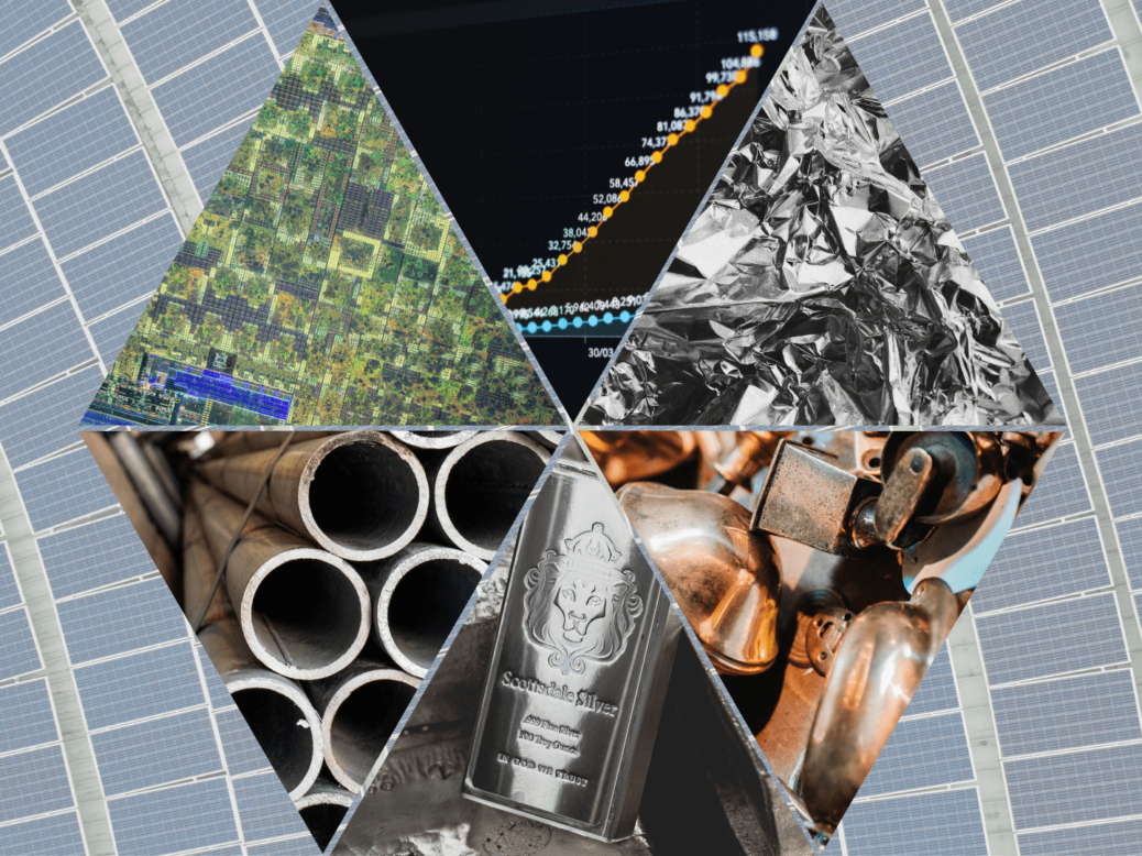 Solar price vulnerabilities: Polysilicon, aluminium, steel, silver, copper.