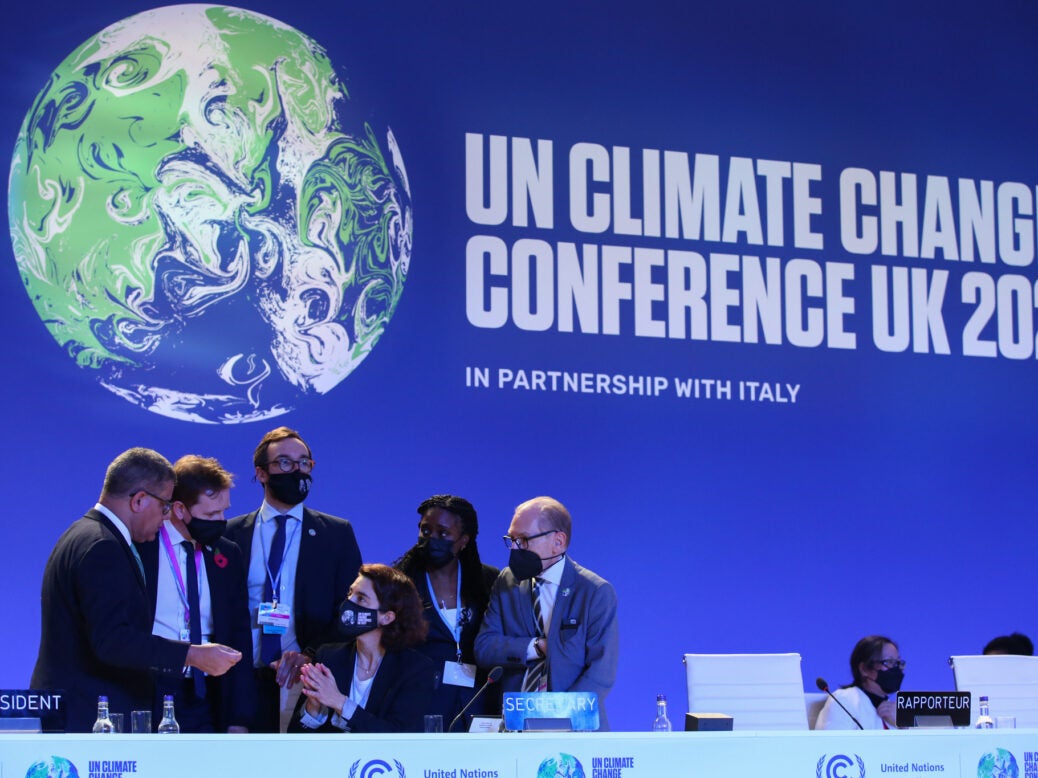 COP26 official ahead of agreeing the Glasgow Climate Pact.
