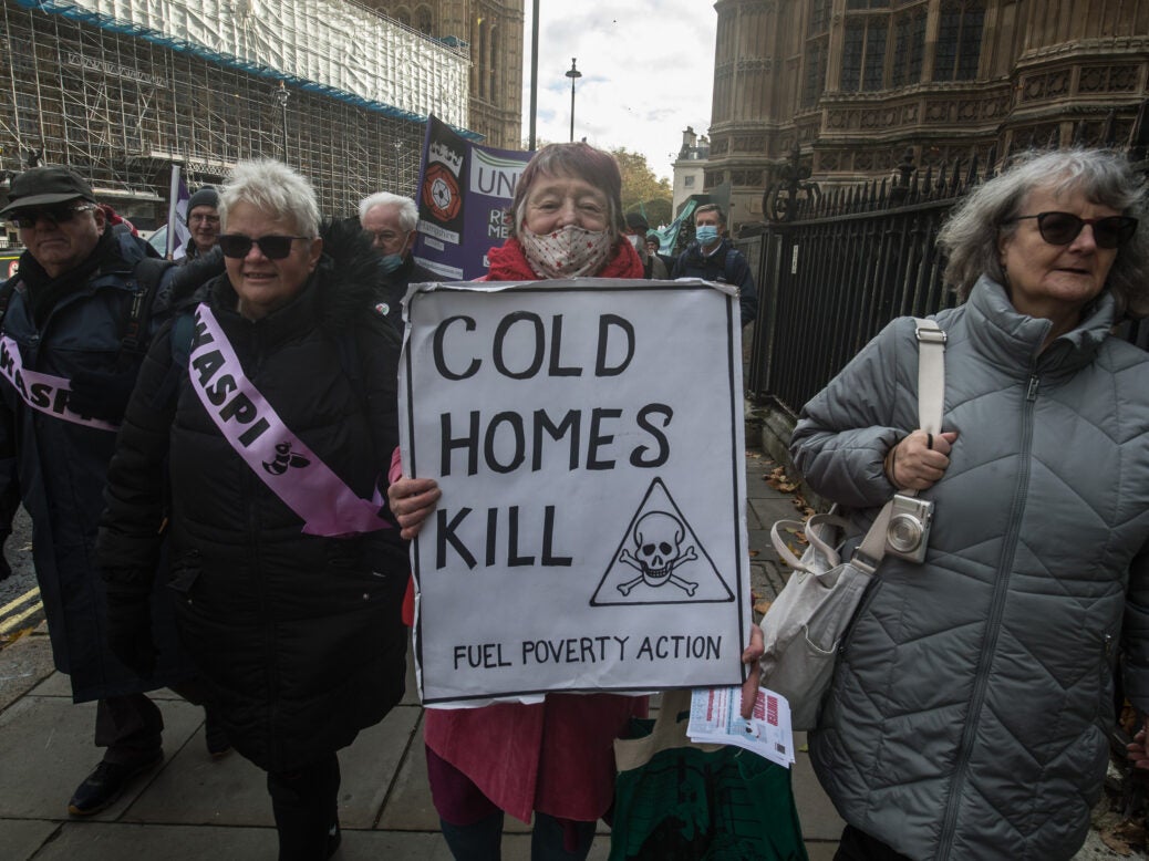 Cold homes campaigners in Westminster