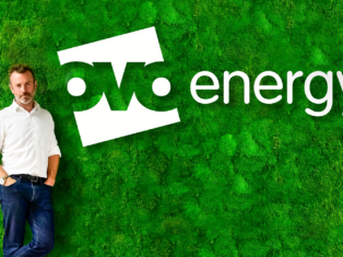 Ovo Energy founder Stephen Fitzpatrick with logo