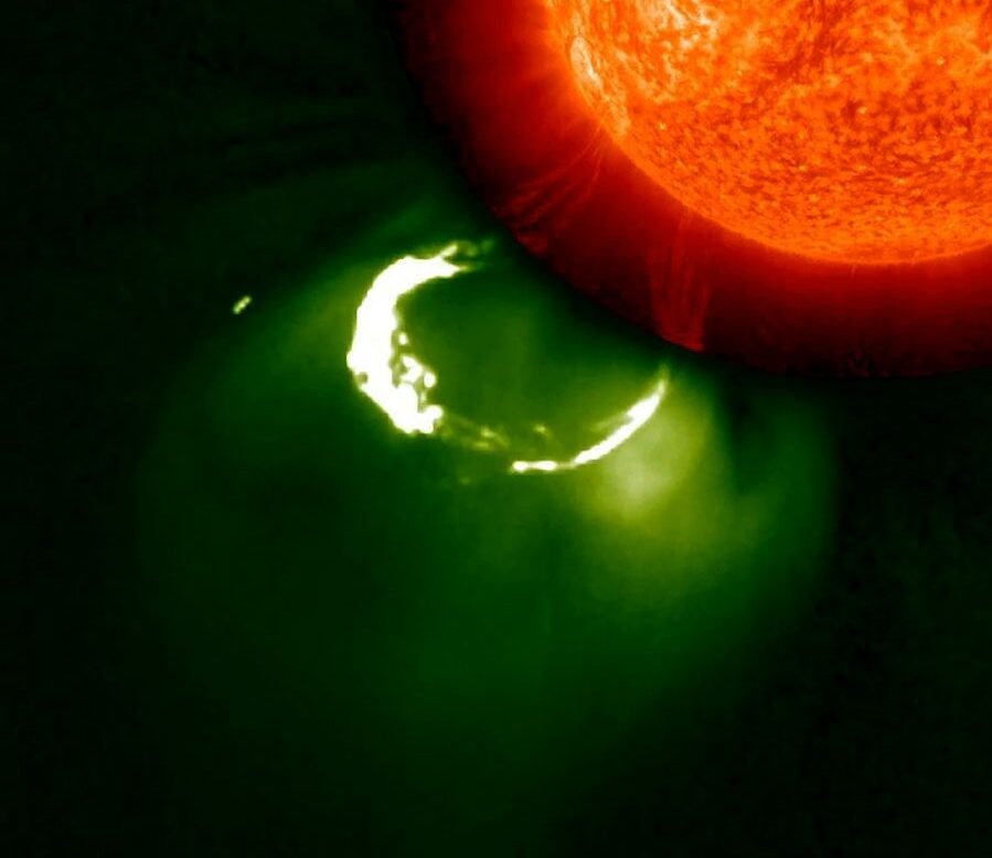 Coronal mass ejection false colour image