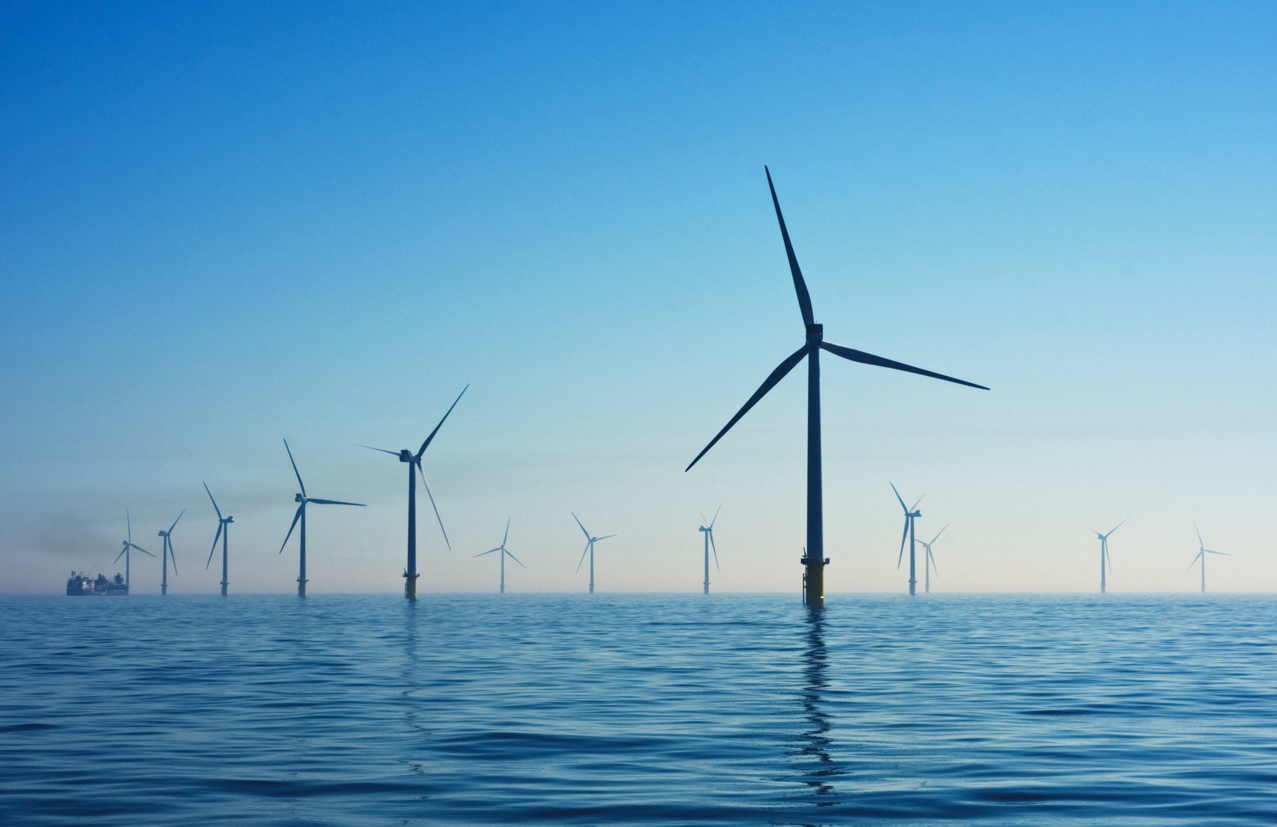 Turbine Wind Farm Out At Sea By Nick Page, Wind Farm In Ocean
