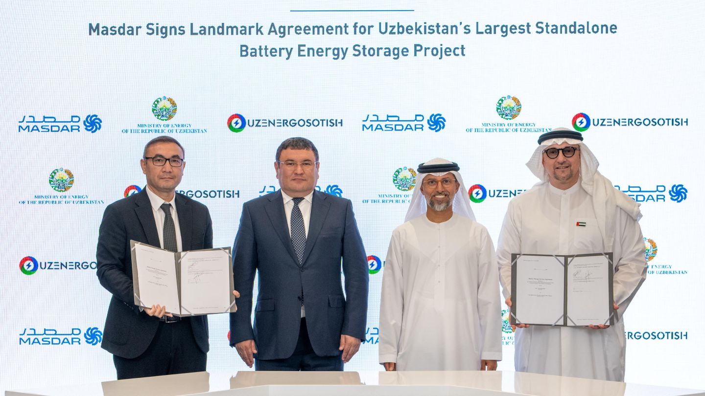 Masdar signs agreement for battery energy storage project in Uzbekistan