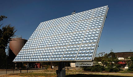 CPV technology utilises optical lenses to precisely focus and concentrate direct sunlight
